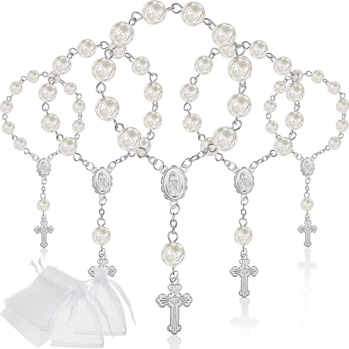 Solidchoice - 30 Stuks Mini Doopbedankjes met Organza Zakje