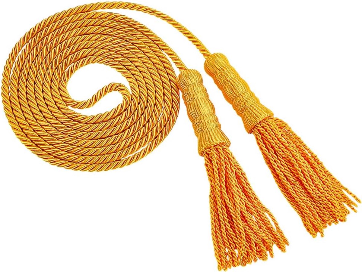 MAYJOYDIY Gold Braided Cord with Tassels, Polyester and Silk, Decorative Cord for Curtains, Drape, for Outdoor, Home - ShopVlot