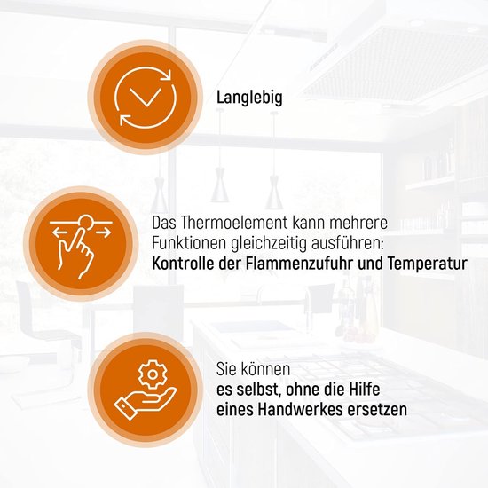 SnelShoppen - Gas Thermoelement 600 mm, Universele Verwarmingsbescherming met 5 Adapters voor Gas Grill, Gasoven, Gasfornuis, Heater, Gasboiler — afbeelding 3
