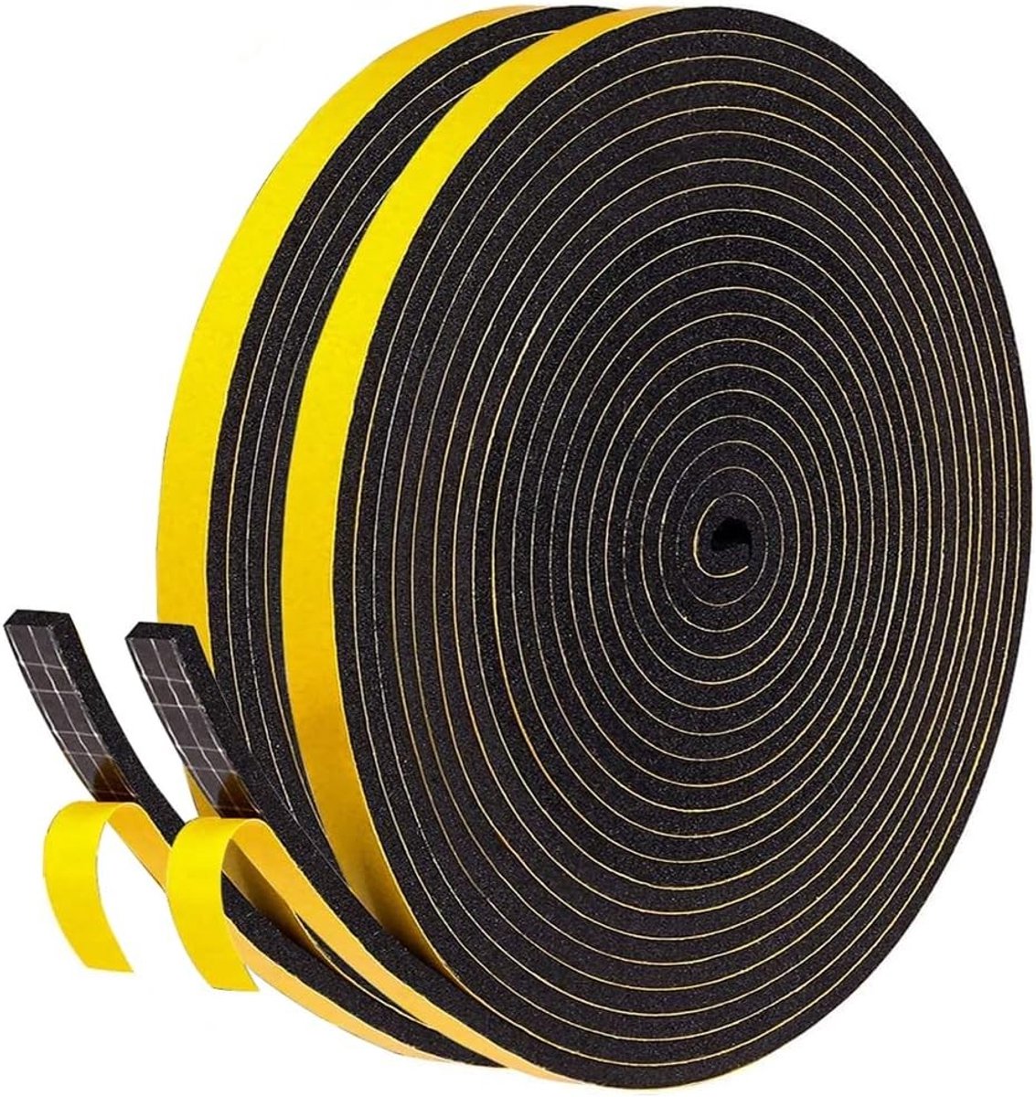 Zelfklevende Afdichtingstape voor Ramen en Deuren, 6 x 3mm/20m - Geluidsisolatie en Isolatie voor Koelkasten, Vriezers en Airco's, Zwart - Ideaal voor Geluiddemping en Energie-efficiëntie