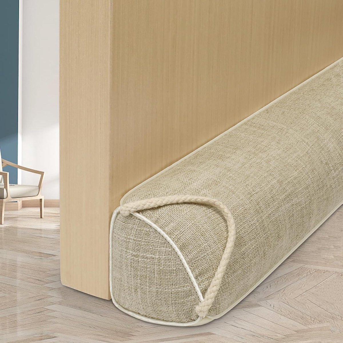 SnelShoppen - HooTown Deur Draaiweerstand, 102 cm, Zware Kwaliteit Windstopper voor Deuren en Ramen, Beige, Multifunctionele Bescherming tegen Koude,