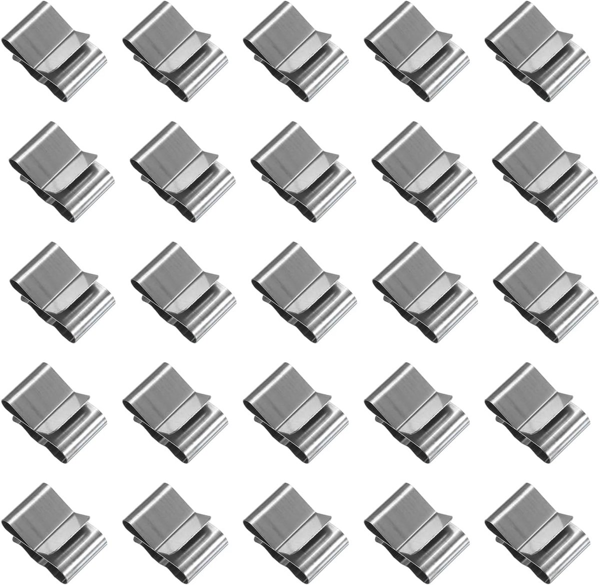 SnelShoppen - 25 Stuks Roestvrij Stalen Kabelbinders voor Aanhangerchassis - 18,8 mm - Kabelbinders voor Zonnepaneel - Dubbele Klemmen voor Aanhangers