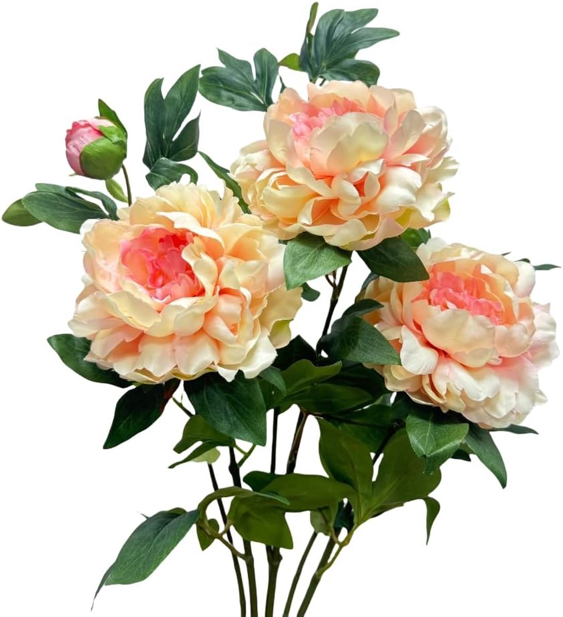 SnelShoppen - Kunstbloemen Pioenrozen, Zijde Bloemen met Stelen, Winterdecoratie, Lange Steel voor Hoge Vazen, Tafelcentrepiece voor Bruiloften en Fee