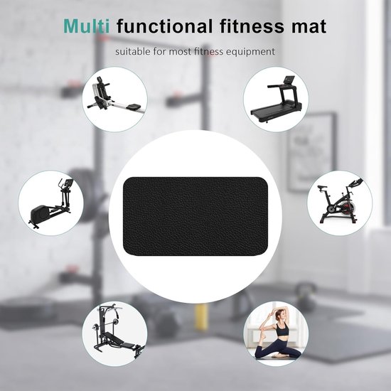 SnelShoppen - 2 Pack Fitness Mat voor Treadmill, Yoga en Gym, 70x28cm, 6mm Dikte, Shockproof, Antislip, Vloerbescherming, PVC Materiaal van Snelshoppen — afbeelding 4