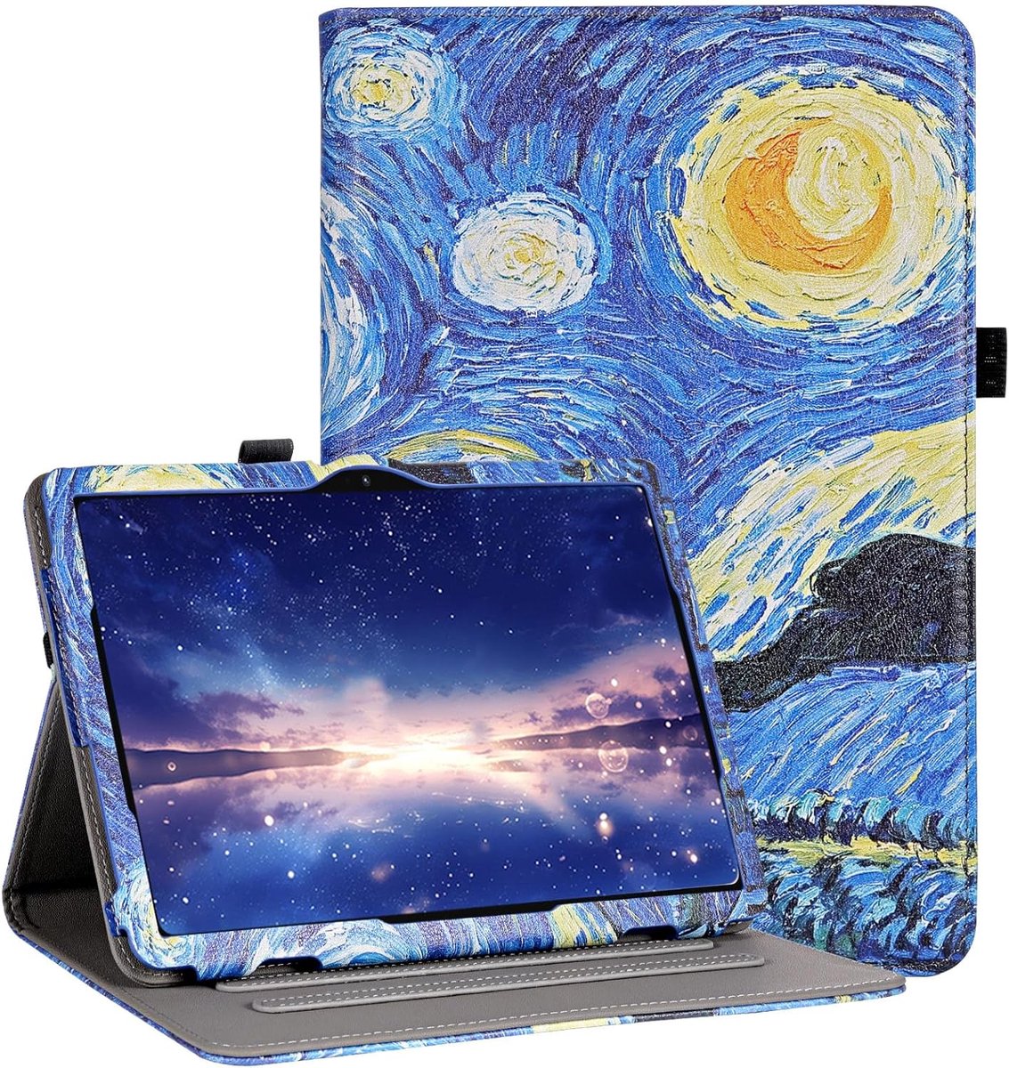 SnelShoppen - Doogee Tab A9 Protective Case met Standfunctie - Multifunctionele Hoes voor 10.1 Inch - Sterrenhemel Design, Verstelbare Hoek, Anti-slip