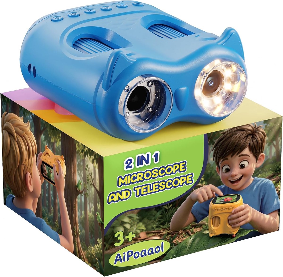 SnelShoppen - 1000X Digitale Microscoop voor Kinderen Handheld - 2-in-1 Telescoop Draagbaar STEM Speelgoed - Verjaardagscadeau voor Jongens en Meisjes
