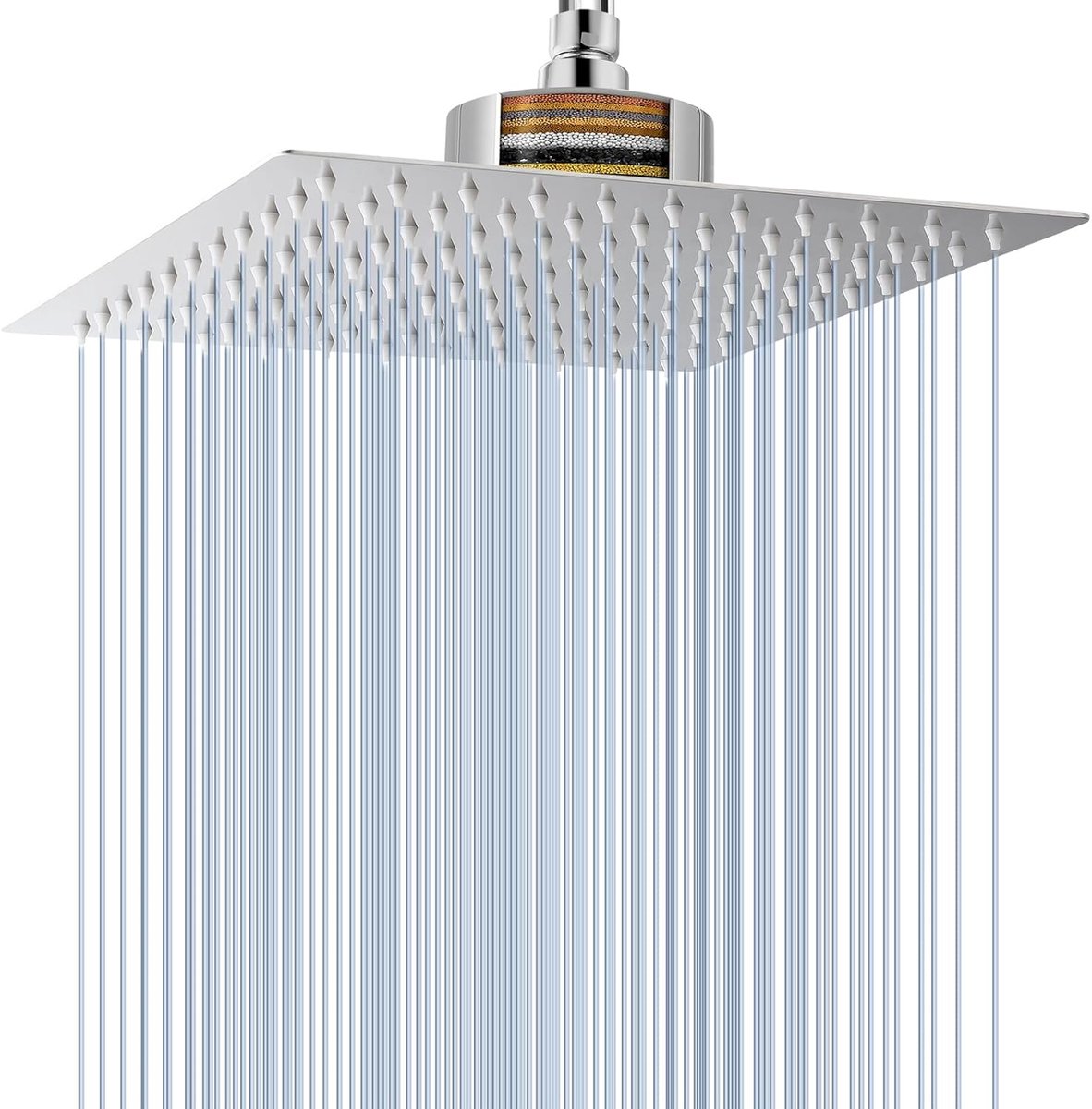 SnelShoppen - Regen Douchesproeier met Filter, Grote RVS Regendouchekop 25cm, Krachtige Waterstroom, Hard Water Douchesproeier, Chroom Afwerking