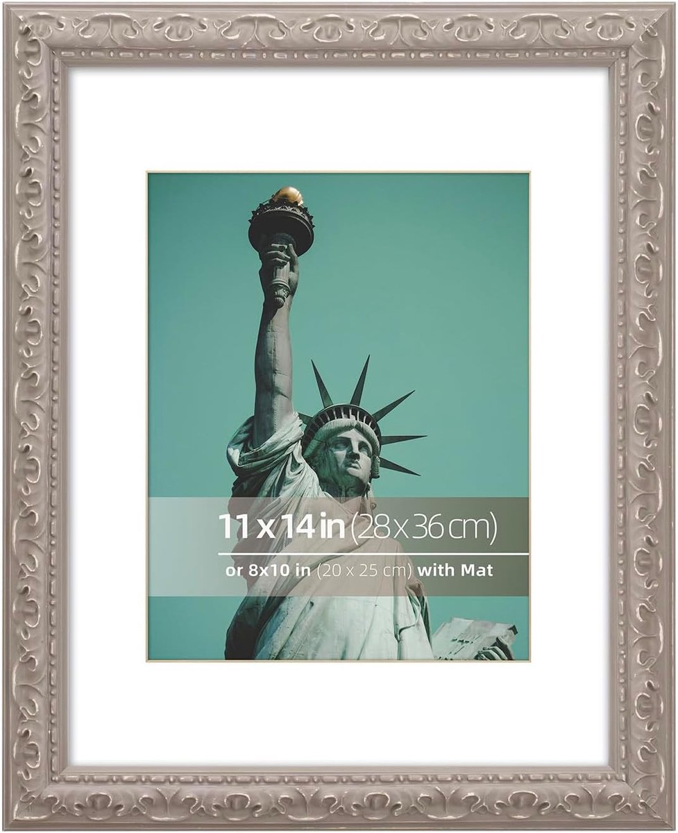 SnelShoppen - Vintage Distressed Houten Fotolijst 28 x 35 cm met Geëmbosseerde Rand en Franje voor Foto's of Kunstprints 20 x 25 cm in Weerbestendig G