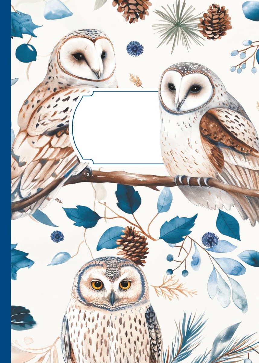 SnelShoppen - Eulen Notizbuch A5 Gepunktet (Dot Grid) | 144 Pagina's | Perfect Voor Bullet Journal, Skizzenboek, Reisetagebuch, Geschenk Voor Vrouwen,