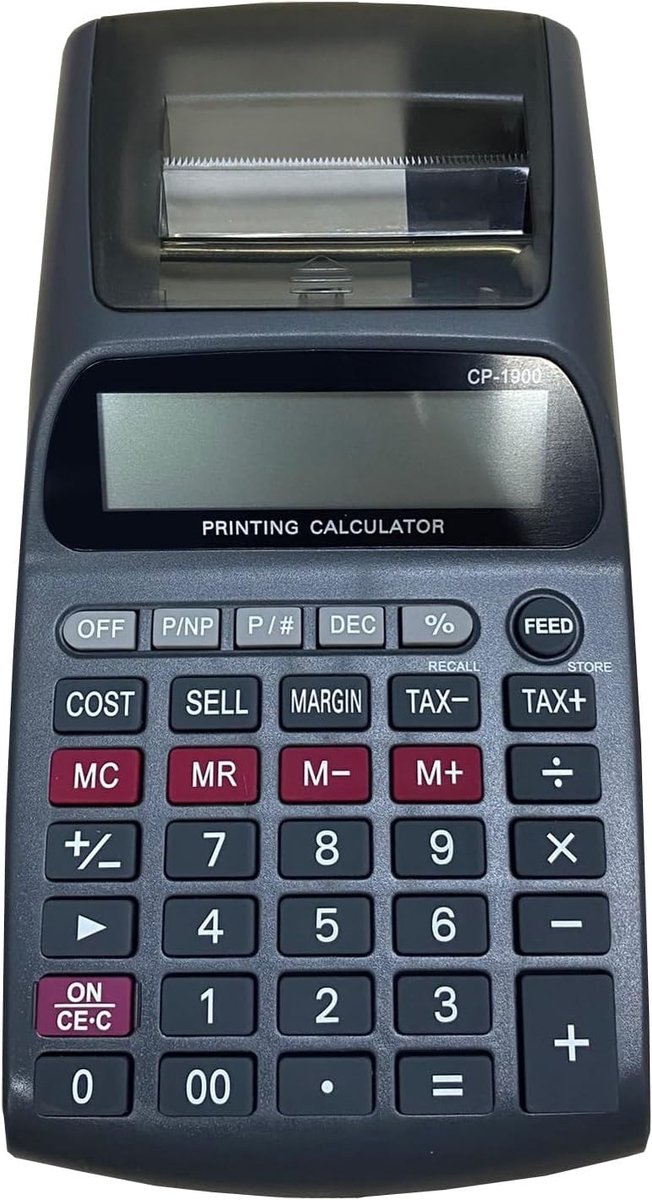 SnelShoppen - Professionele afdrukcalculator zonder controlebonnen voor kantoor en bedrijven, multifunctioneel, compact, ideaal voor transacties, zwar
