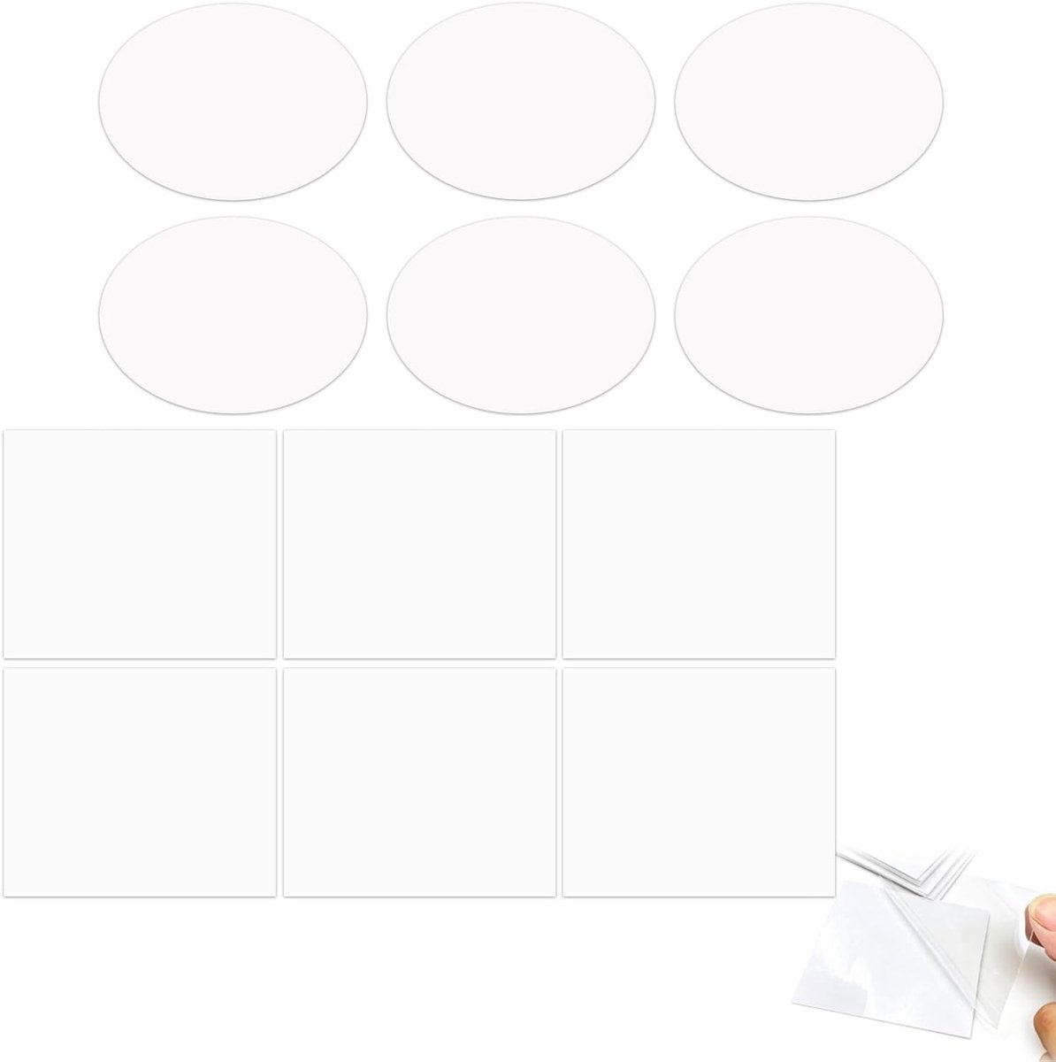 Set van 12 waterdichte TPU reparatiepleisters, zelfklevend, 80 x 80 mm & 70 x 70 mm, ideaal voor luchtbedden, zwembandjes, donsjassen en tenten, duurzame oplossing voor reparaties