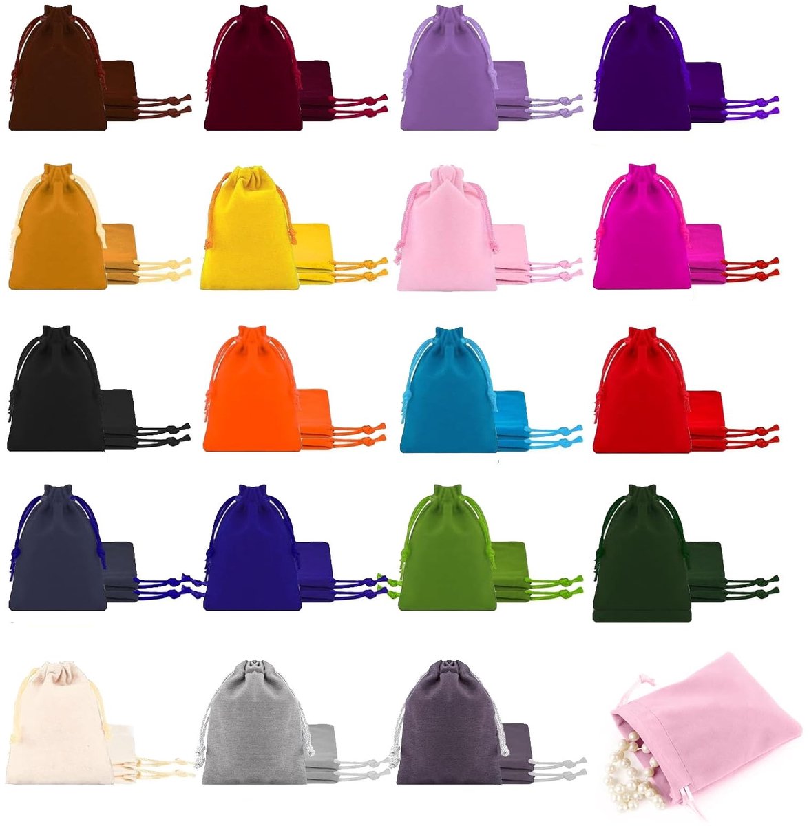 Dailygoods- Sieradenzakje Fluweel - Klein 7 x 9 cm - Trekkoordsluiting - Duurzaam - 19 Kleuren - Verpakking voor Sieraden - Opbergzakje