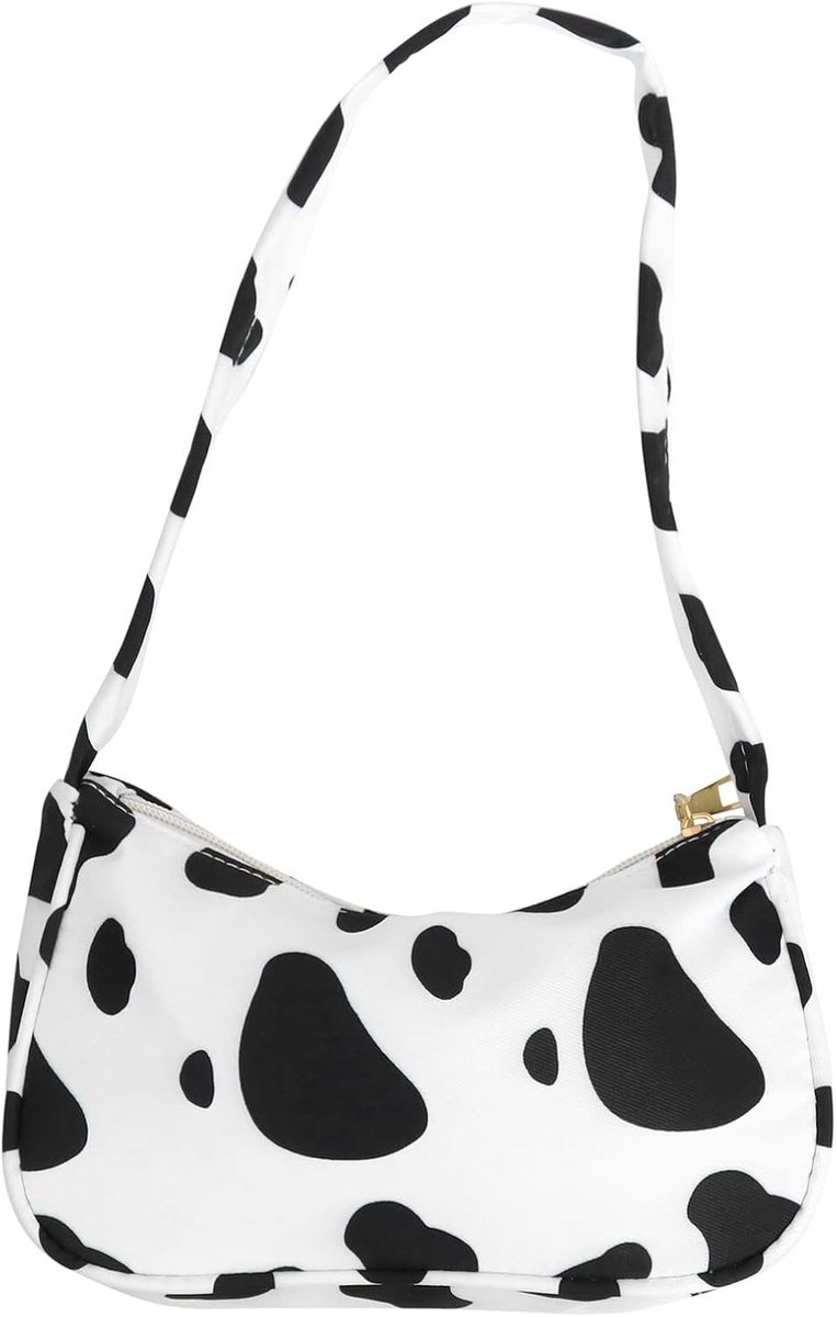 Armpit Cavity Bag met Koeienpatroon - Onderarmtas voor Dames, Handtas met Rits voor Feestjes, Bruiloften en Cadeaus