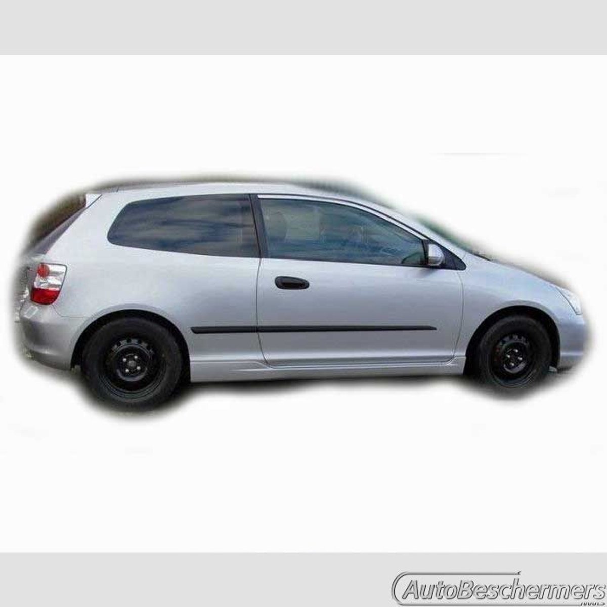 Stootlijsten set zwart voor Honda Civic 3-deurs 2001-2006. De stootstrips zijn zelfklevend. Set a 4 stuks (#0018)