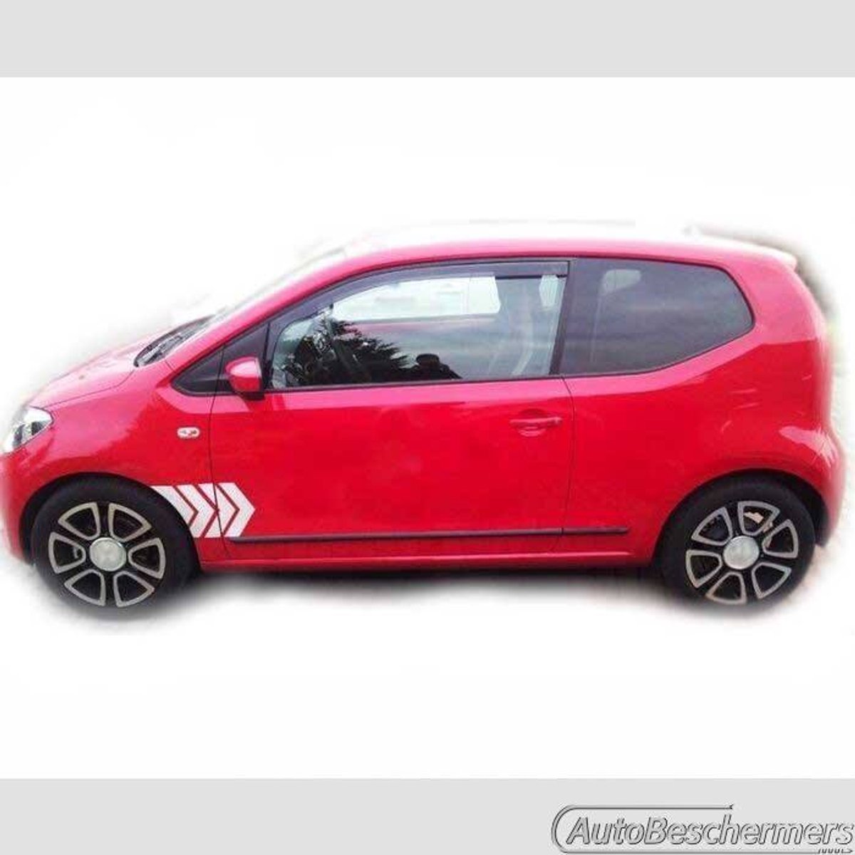 Stootlijsten set zwart voor VW UP 3-deurs 11.2011-. De stootstrips zijn zelfklevend. Set a 4 stuks (#0044)