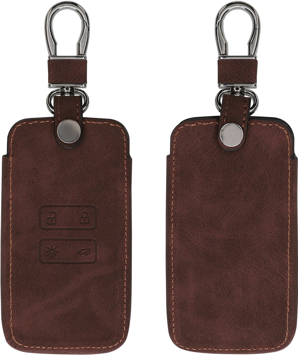 kwmobile Key Cover Compatible with Renault - Dark Brown