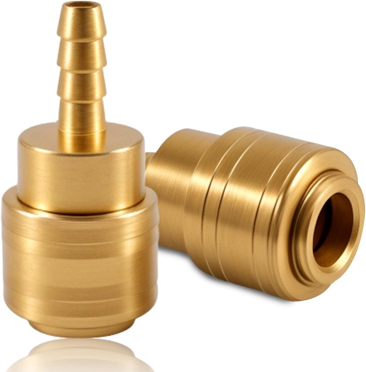 SnelShoppen - 2 Pack Snelkoppeling Compressed Air NW 7.2, 8 mm Slang, Messing Compressor, Snelle Aansluiting voor Persluchtleidingen, Duurzaam en Corr