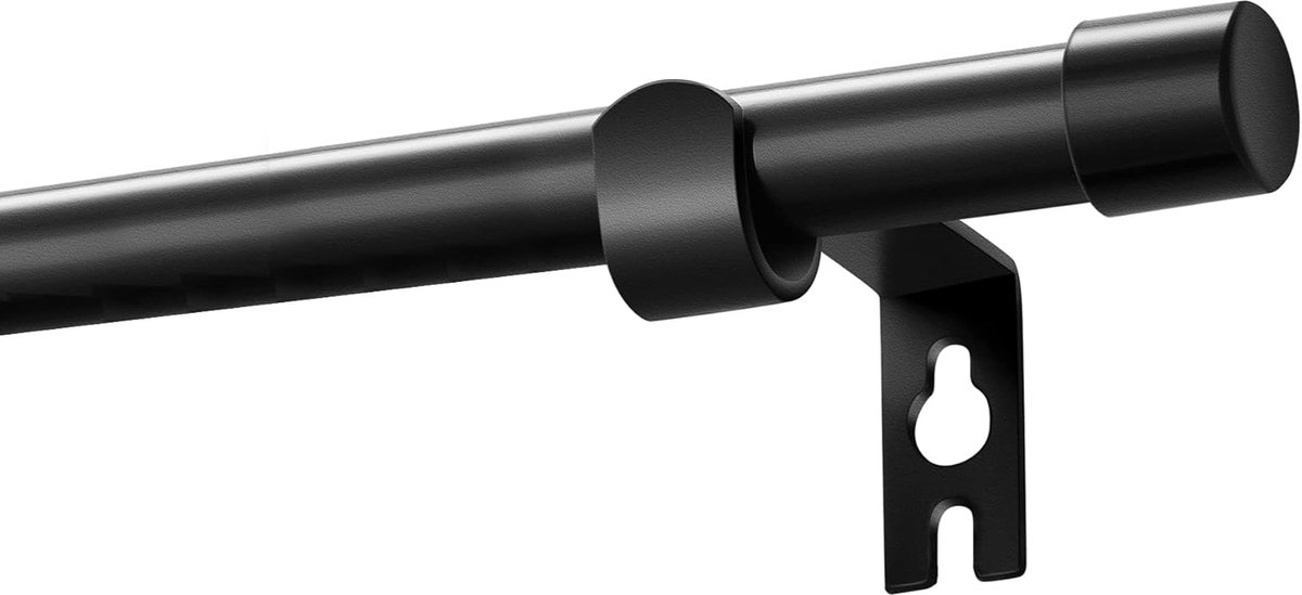 SnelShoppen - Zwarte Gordijnroede voor Vensters 30-116 Inch, 5/8 Inch Dikke Gordijnstang Set met Beugels, Geschikt voor Zware Stoffen, Inclusief Monta