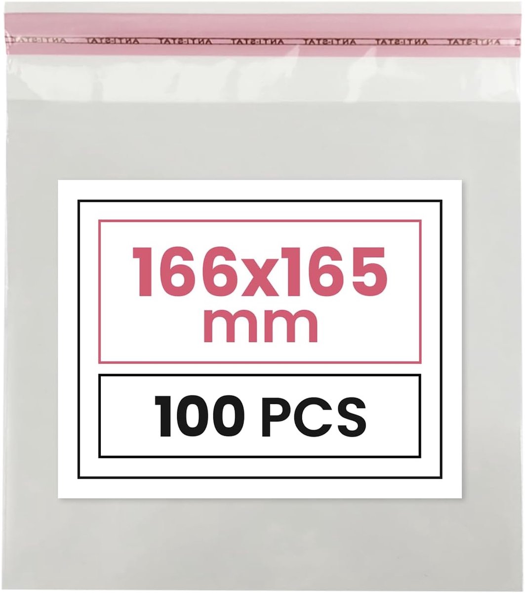 SnelShoppen - 100 Stuks Duidelijke Plastic Flat Bags met Zelfklevende Flap 16.5x16.5cm - Sterke Transparante Cellofaan Tassen voor Verpakking en Opsla