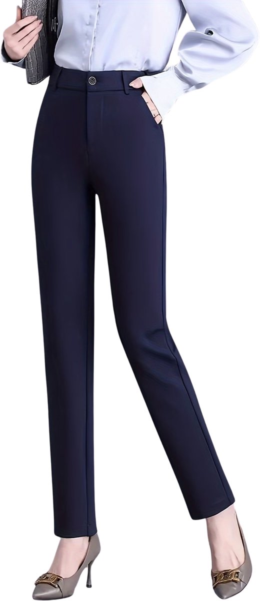 Currero Pantalon Dames Chino Golfbroek Nette Broek Met Elastische Tailleband Volwassenen Marineblauw