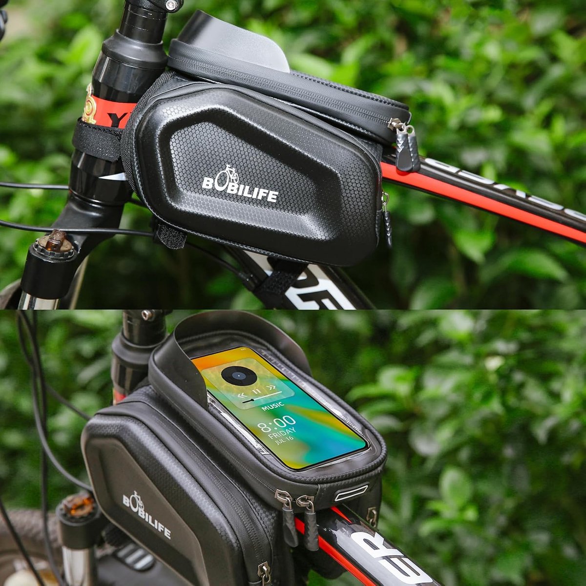 SnelShoppen - Fietstas met Telefoonhouder - Waterdichte Top Tube Pouch - Grote Capaciteit 3L - Perfect voor Fietsen op de Weg en Berg - Geschikt voor