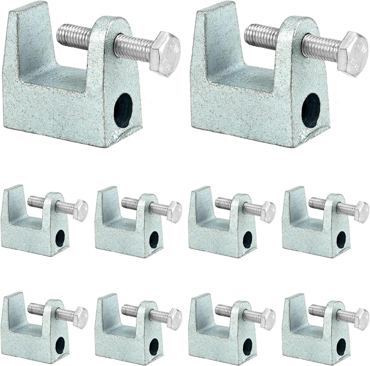 SnelShoppen - 12 Stuks I-Beugel Klemmen, Gegalvaniseerd Staal, M8 (8 mm) voor Bouw en Constructie, Ideaal voor Buizen en Ventilatie