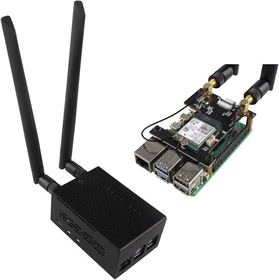 SnelShoppen - PCIe naar WiFi7 Adapter Board met Aluminium Behuizing voor Raspberry Pi 5 2GB/4GB/8GB/16GB - Snelle Wifi 7 Verbinding, Ideaal voor Proje