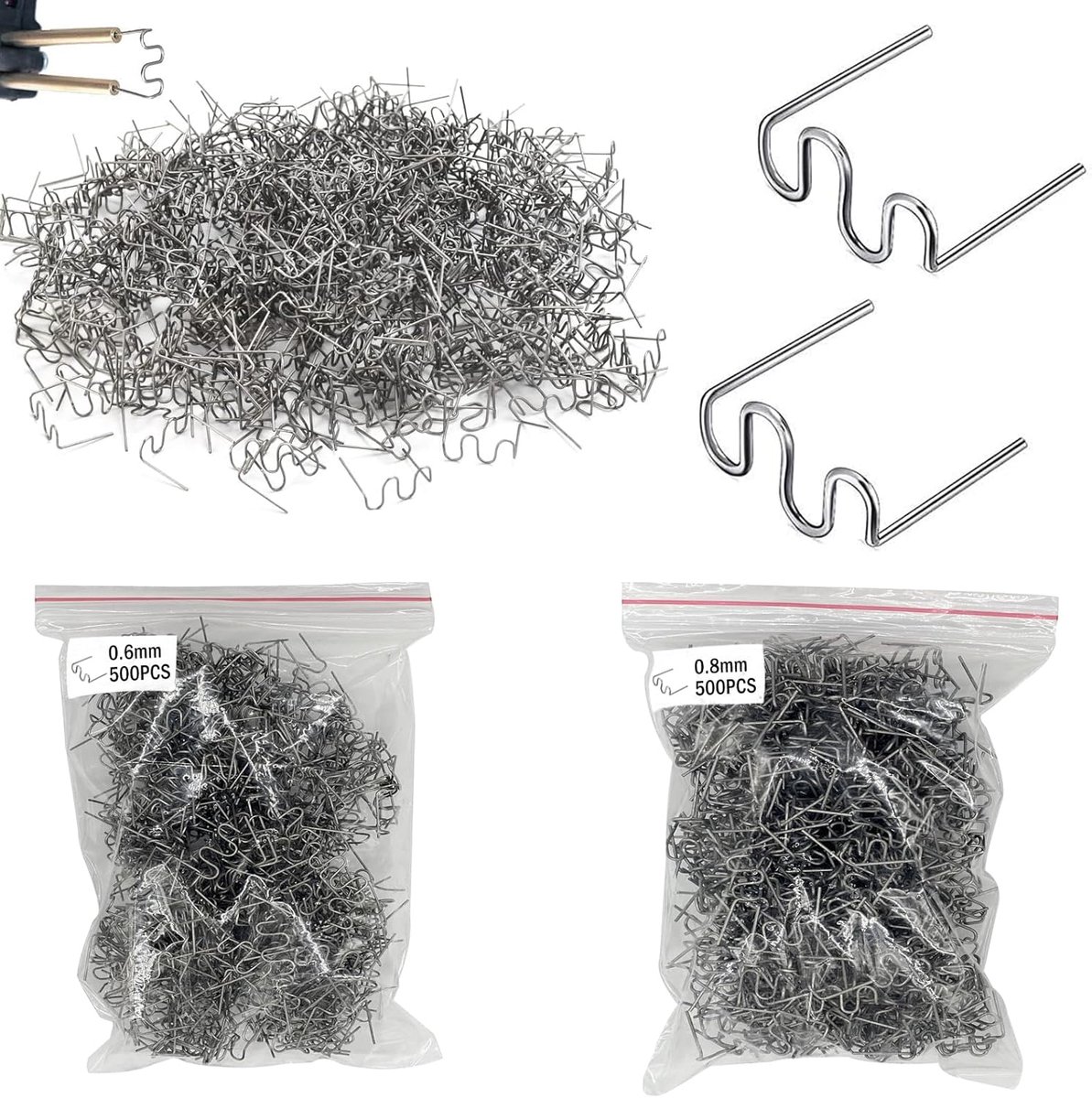SnelShoppen - 1000pcs Plastic Welding Machine, RVS Hot Staples, Plastic Lastechniek, Bumper Reparatie, Duurzaam, Corrosiebestendig, 2 Maatopties