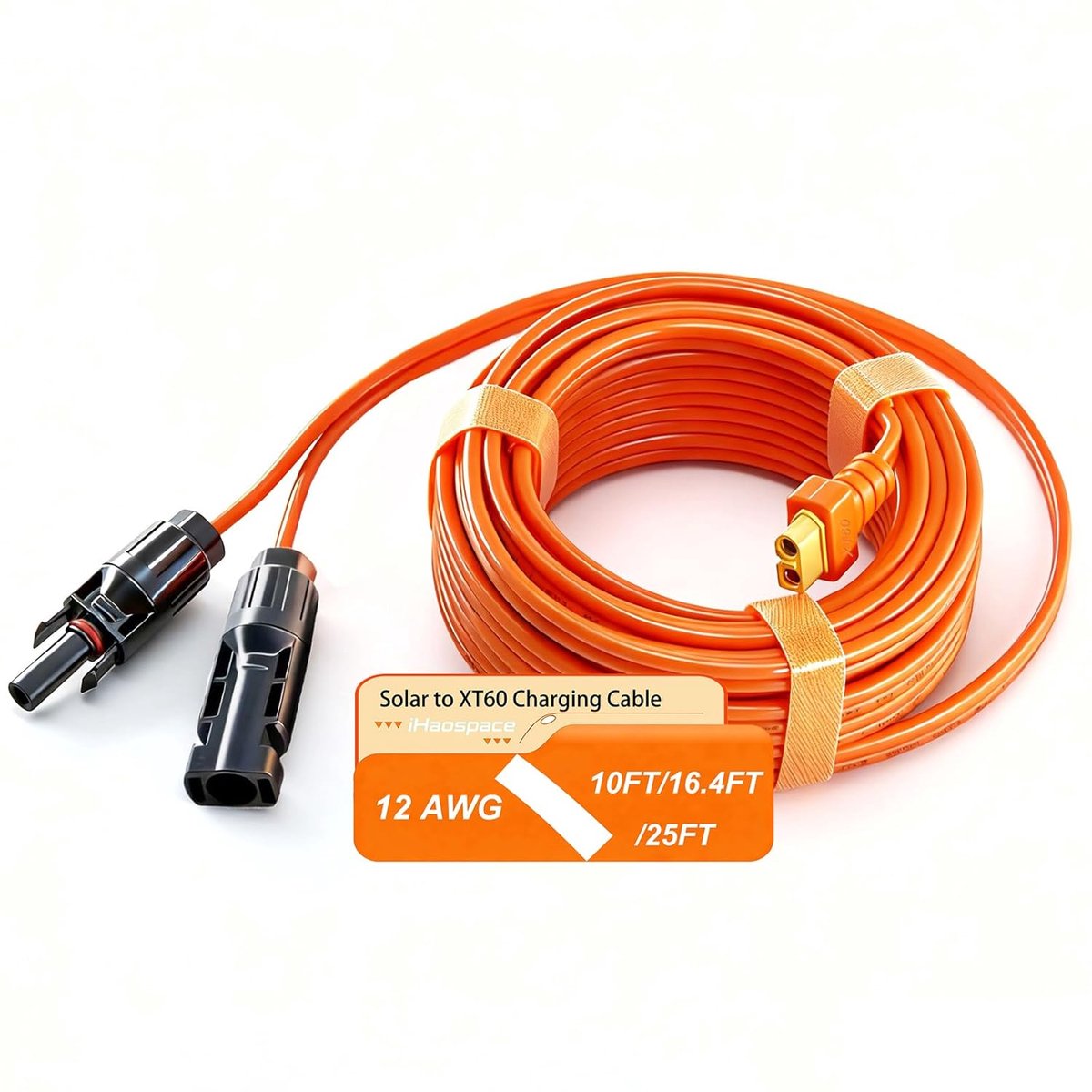 SnelShoppen - XT60 naar Zonnepaneel Connector Kabel 12AWG, 7.62m XT60 Verlengkabel voor Zonnepanelen en Power Stations, Geschikt voor Ecoflow en Bluet