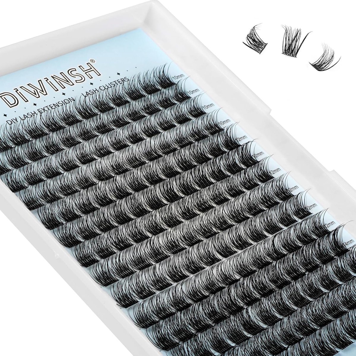 SnelShoppen - Eyelash Clusters 168pcs D Curl 10-14MM - Natuurlijke Volumineuze Pestañas Postizas - DIY Wimpers voor Thuisgebruik - Fluffy en Ultra-Zac