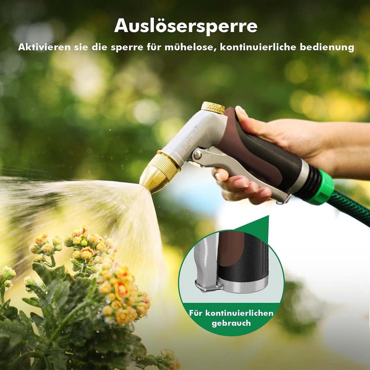 SnelShoppen - Tuinsproeier Metalen Handdouche Met Instelbare Waterstroom, Duurzaam Messing Mondstuk, Bruin - Ideaal Voor Tuinirrigatie, Autowassen, Lo