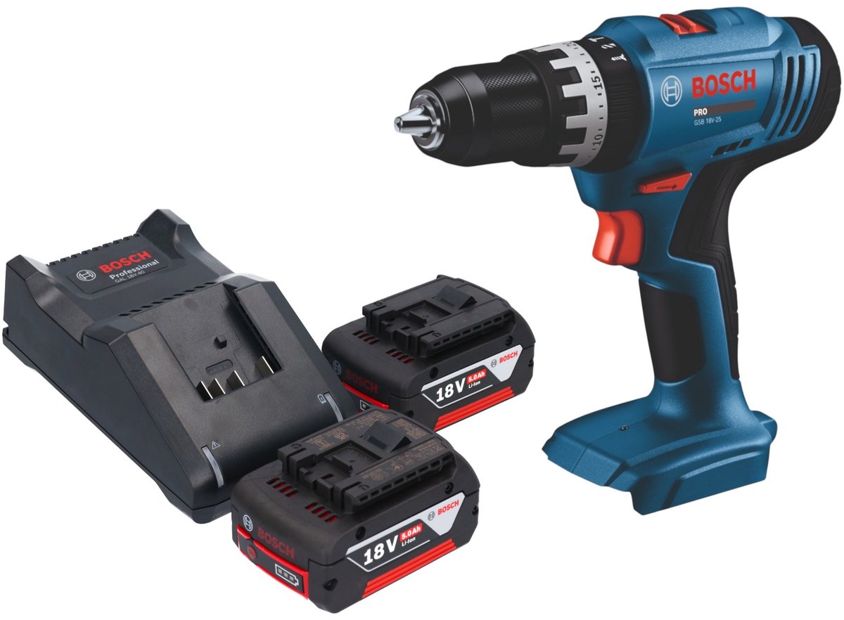 Bosch GSB 18V-25 Professional accu-slagboormachine 18 V 56 Nm ( 06019K9300 ) Solo - zonder accu, zonder lader