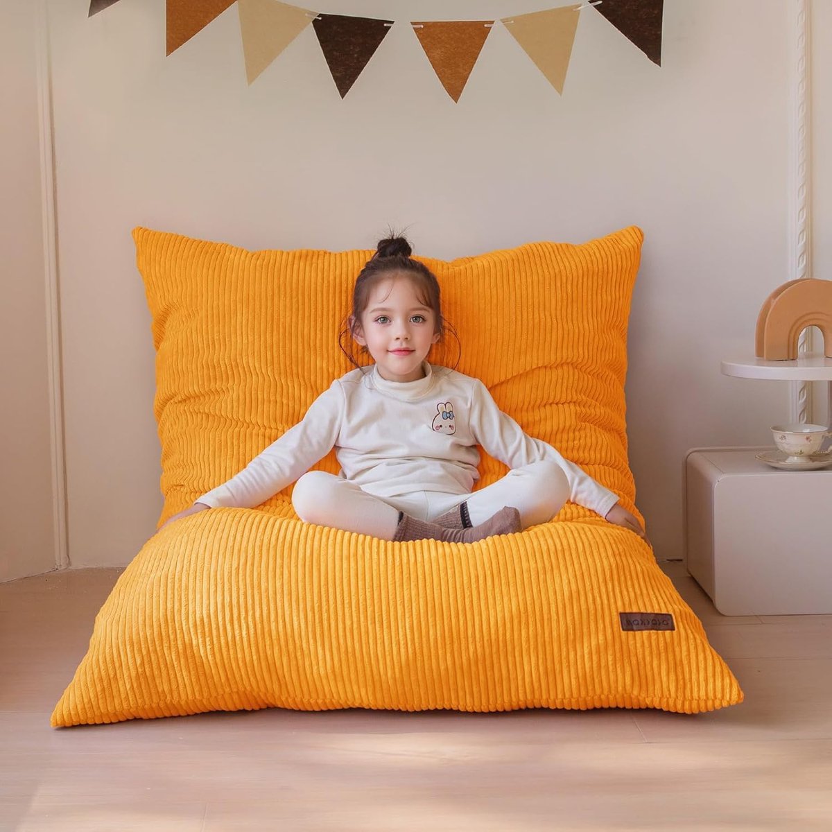 SnelShoppen - Grote Zitzak Kids - Zachte Corduroy Bean Bag Stoel met Afneembare Wasbare Hoes - Fluffy Foam Vulling - Ideaal voor Speelkamers, Slapen e