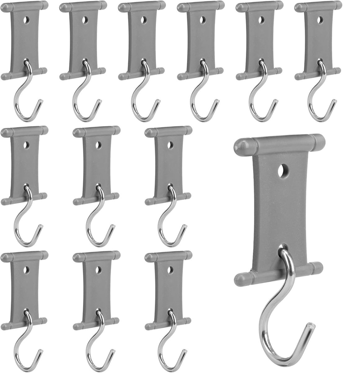 SnelShoppen - Set van 12 S-Haken voor Motorhomes en Caravans, Geschikt voor 5/6 mm en 7/8 mm Rails, Ideaal voor Camping, Tent en Buitengebruik