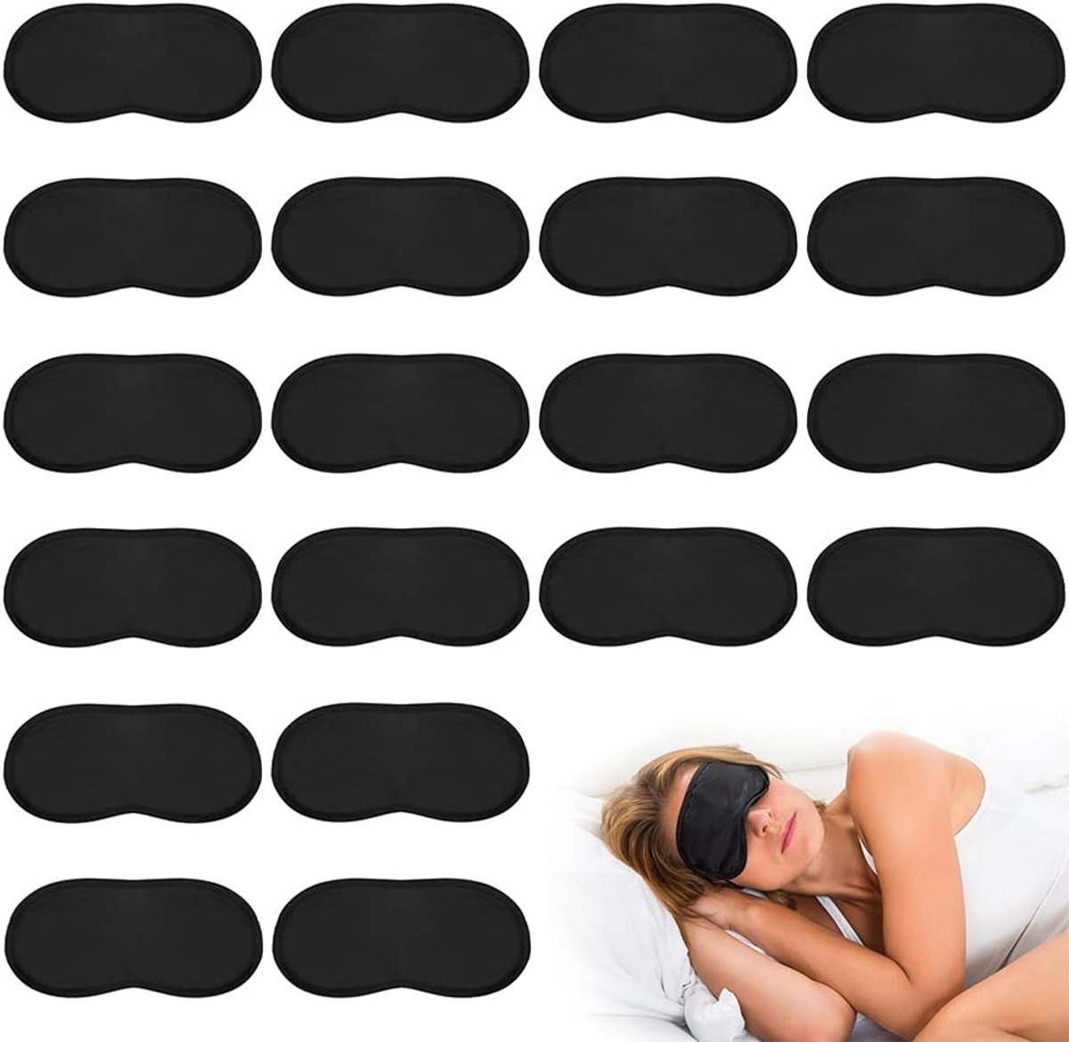 SnelShoppen - Nachtmasker 30 Stuks Zachte Oogmaskers voor Volledige Donkerheid, Ideaal voor Slaap, Vliegtuig, Kantoor, Thuis en Reizen (Zwart)