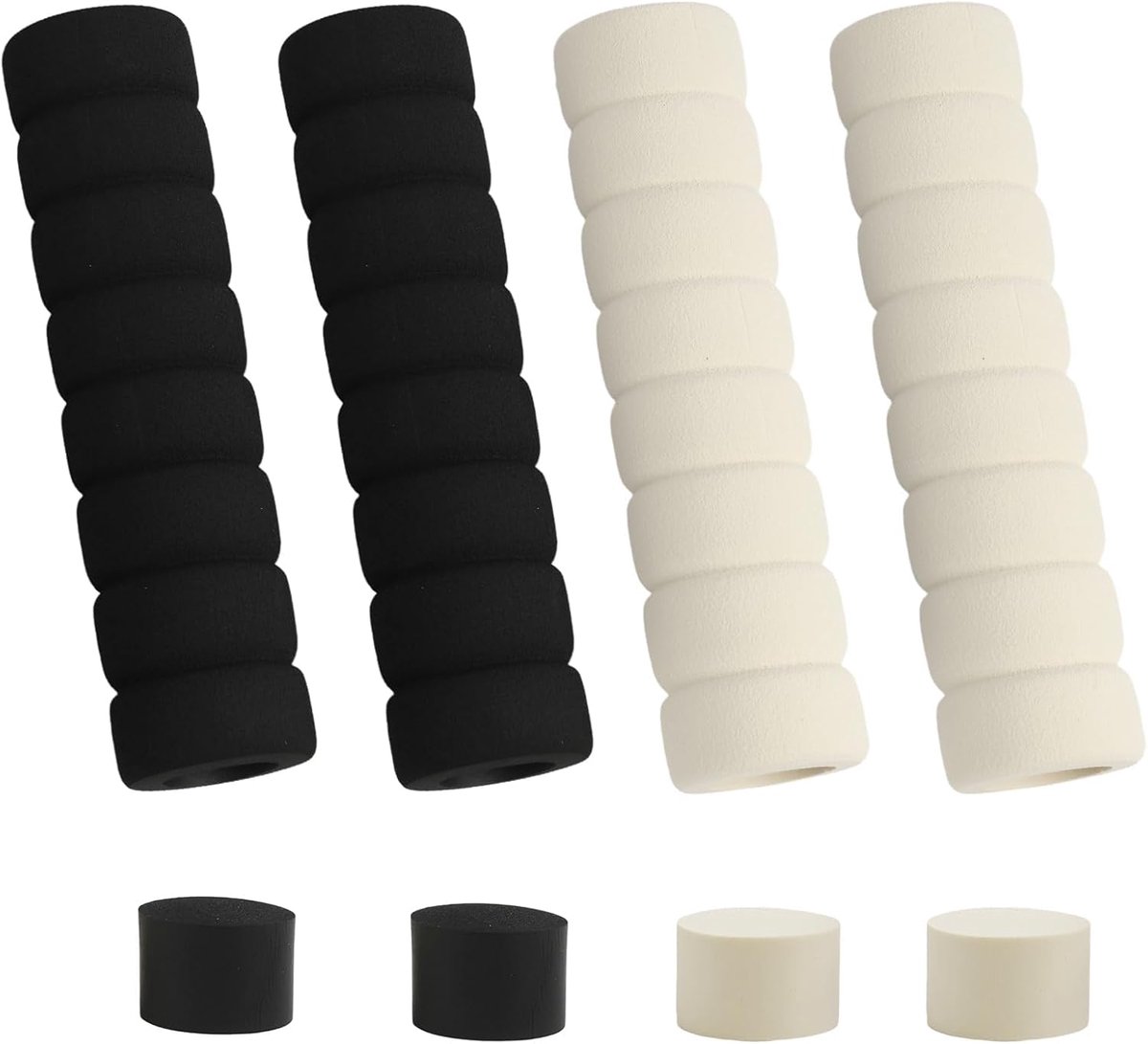 SnelShoppen - Doorhandle Buffer - Deurhendel Bescherming - Deurhendel Stopper - EVA Foam Deurhendel Cover - Wandbescherming - Zwart/Wit - 4 Stuks