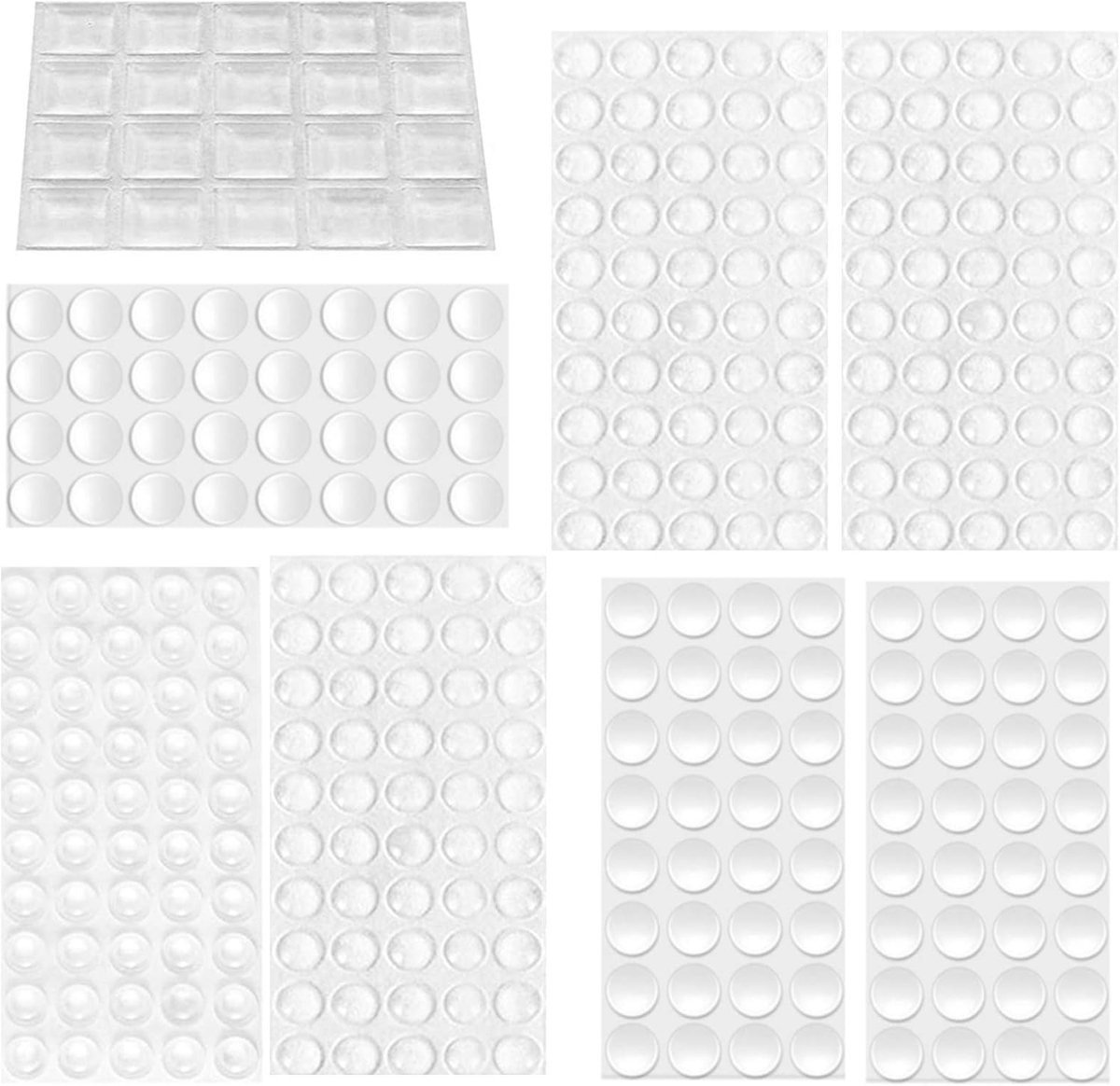 SnelShoppen - Pack van 316 Transparante Rubber Buffers, Zelfklevende Meubelvoetjes, 8 Maten Geluidsdempers, Stopbuffer voor Deuren, Bescherming voor M