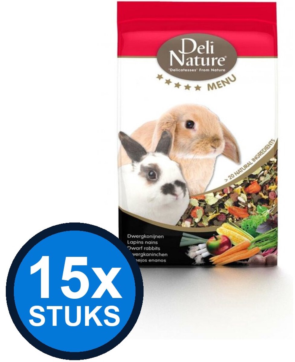 15x Deli Nature - Rodelicious adult konijnen 750gr