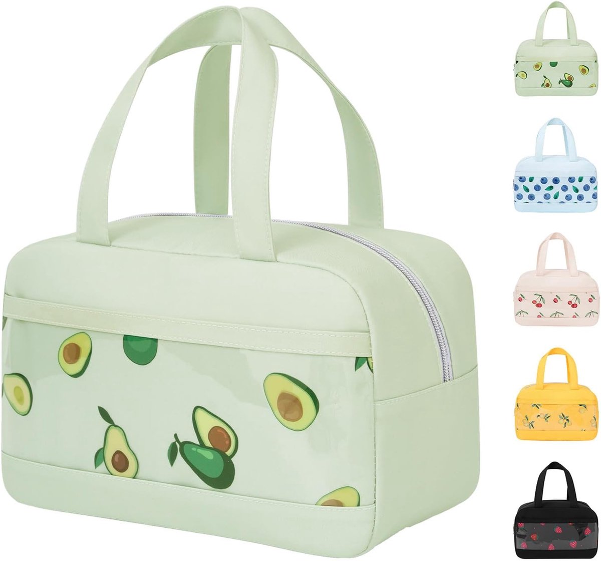 Lunchtas 8L - Geïsoleerde Koeltas voor Dames en Heren - Grote Capaciteit - Waterdichte Lunchbox voor School en Kantoor - Opvouwbaar - groente