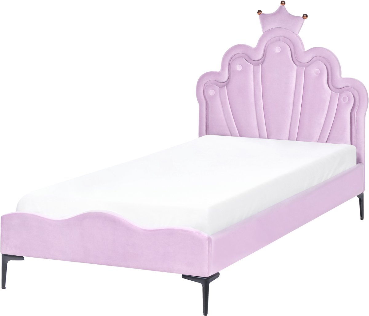 Beliani RUBIAN - Kinderbed met LED - Paars - 90 x 200 cm - Fluweel