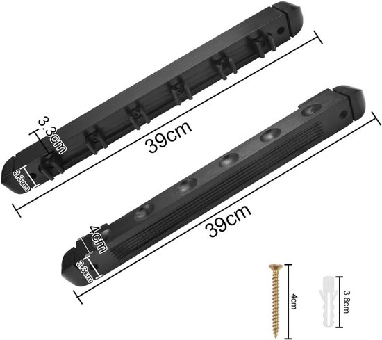 SnelShoppen - Billiard Wall Mount - Snooker Pool Cue Rack voor 6 Stokken - High-Quality Pine Wood - Duurzaam Billiard Accessoire voor Thuis, Clubs en — afbeelding 5