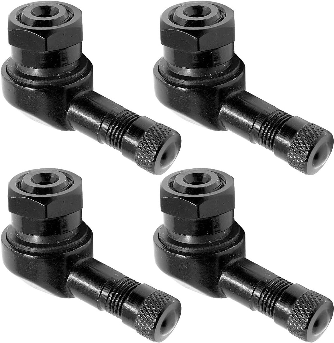 Aluminium 90 Graden Ventieladapter voor Motorfietsen - 4 Stuks, Verlengingsventielen voor Banden, Geschikt voor 11.3mm Schachten en Eenvoudige Montage