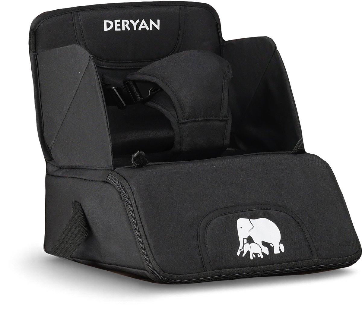 Deryan Booster Stoelverhoger V2 - Inclusief bevestigingsriem - Zwart