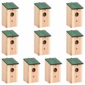 vidaXL - Vogelhuisjes - 10 - st - 12x12x22 - cm - massief - vurenhout