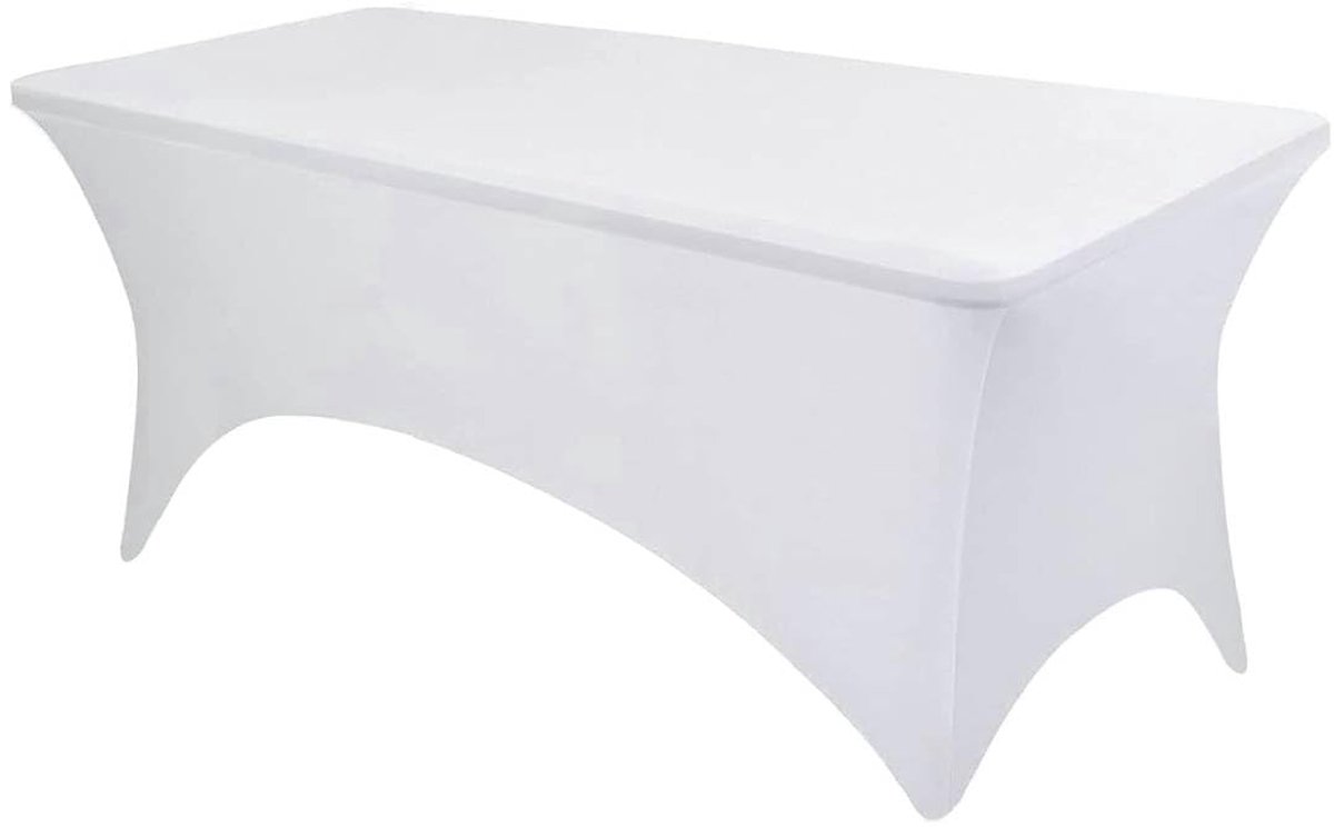 Scoby - Tafelrok - Tafelhoes - Stretch Tafelhoes - Table Cover - Spandex - Geschikt voor Tafels van 183 × 76 cm - Wit