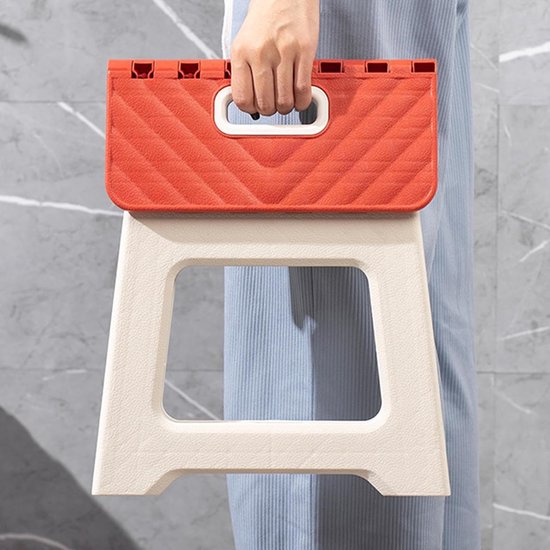 Opvouwbare Opstapkruk - Krukje Opstapje - Kleine Klusjes - Stabiel Antislip - 19 x 18 x 19 cm - Rood — afbeelding 4