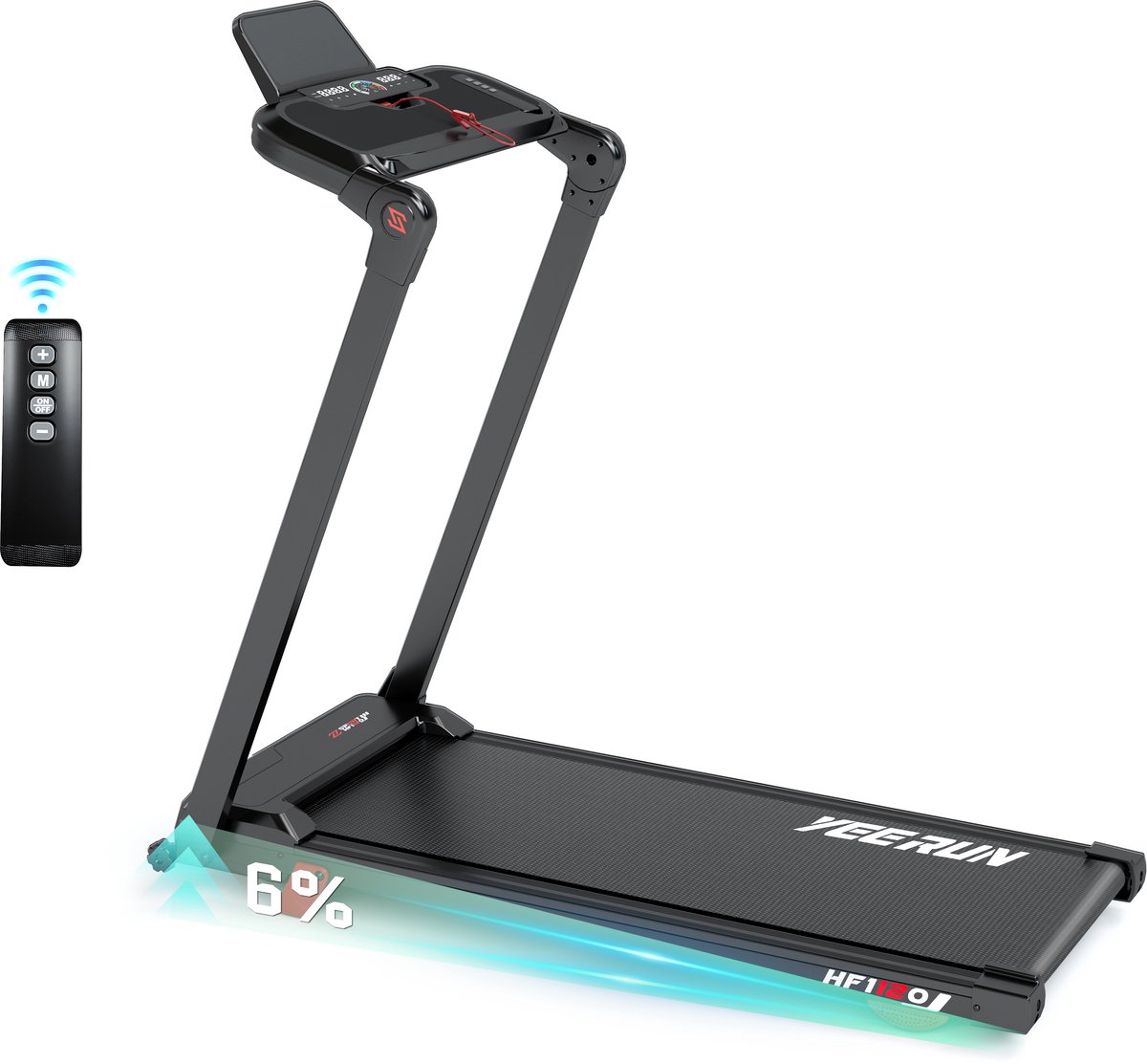 YEE RUN Loopband met 6% Helling functie - Hardloopband - Inklapbare Loopband - Borstelloze motor - 1-14km/u Snelheidsbereik - Wandelband - 12 Programma's - Treadmill - Afstandsbediening en Touchscreen