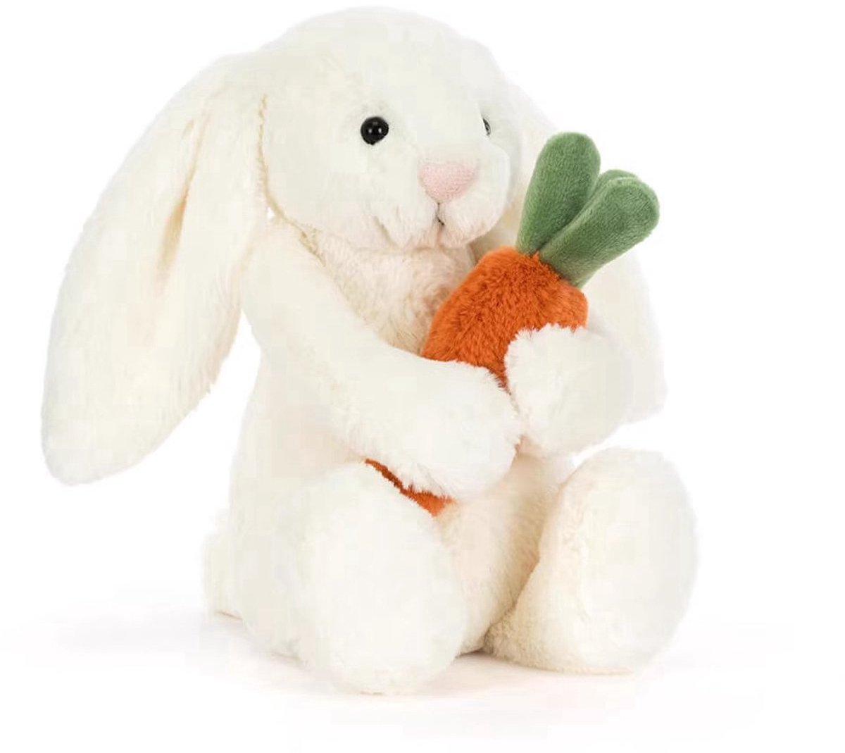 Casalora Pluche Knuffels – Konijn Knuffel 28 cm – Kawaii Konijn met Wortel – Wit