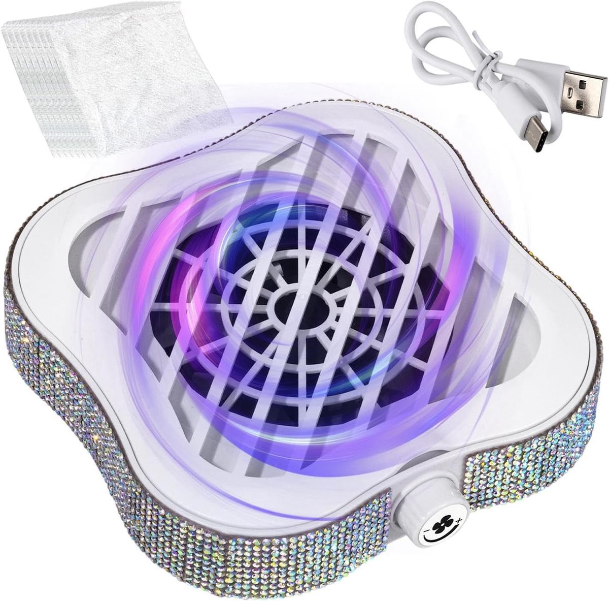 Nagel Stofzuiger Krachtige En Stille Afzuiger | Nagelstofventilator met 10 Filters en Instelbare Zuigkracht Geschikt Voor Salon, Thuis, Tafel, Kamer, Manicure En Beginners（Wit）