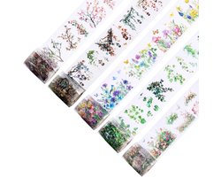 5 Rolls Mountain Wild Flower Branch Series Band, Plant Pattern Band, Collective Valleybuch -Accessoires, Bloemtakken En Bladeren Plantstickers, Diy -Hand -Gemaakte Stickers.